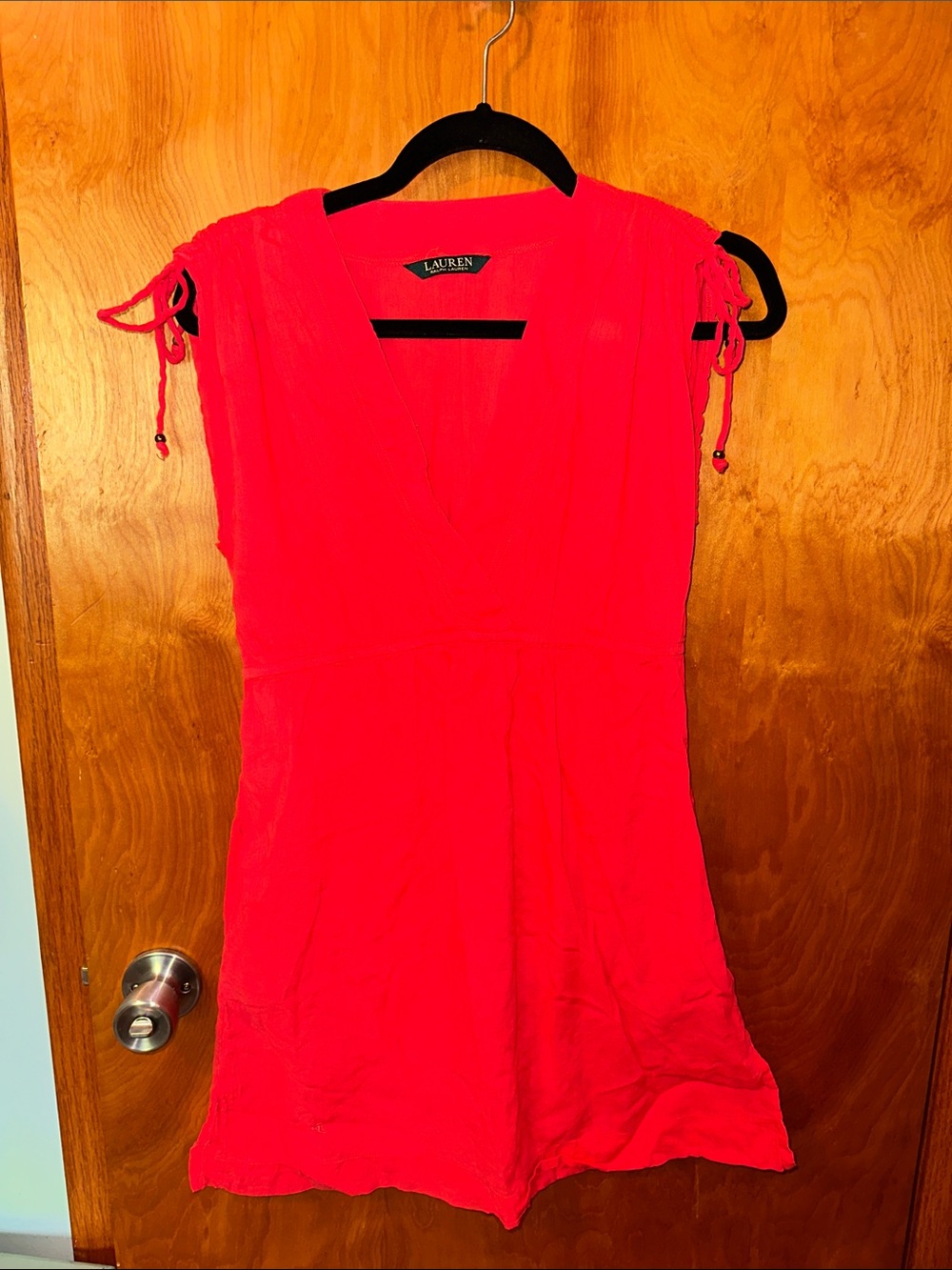 Ralph Lauren Bright Red V-Neck Swim Coverup Tunic